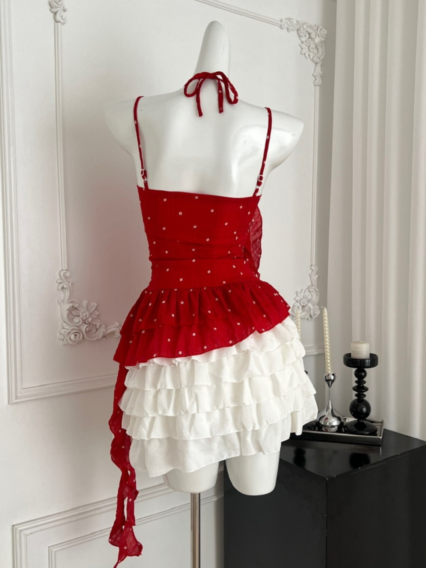 Set dos piezas top y mini falda retro Aeris