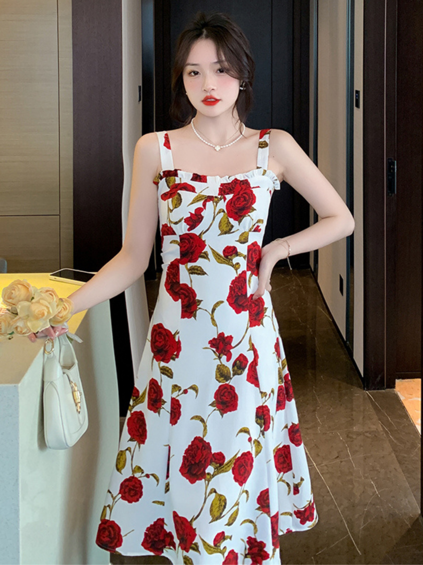 Vestido Midi Elegante Floral Rosie
