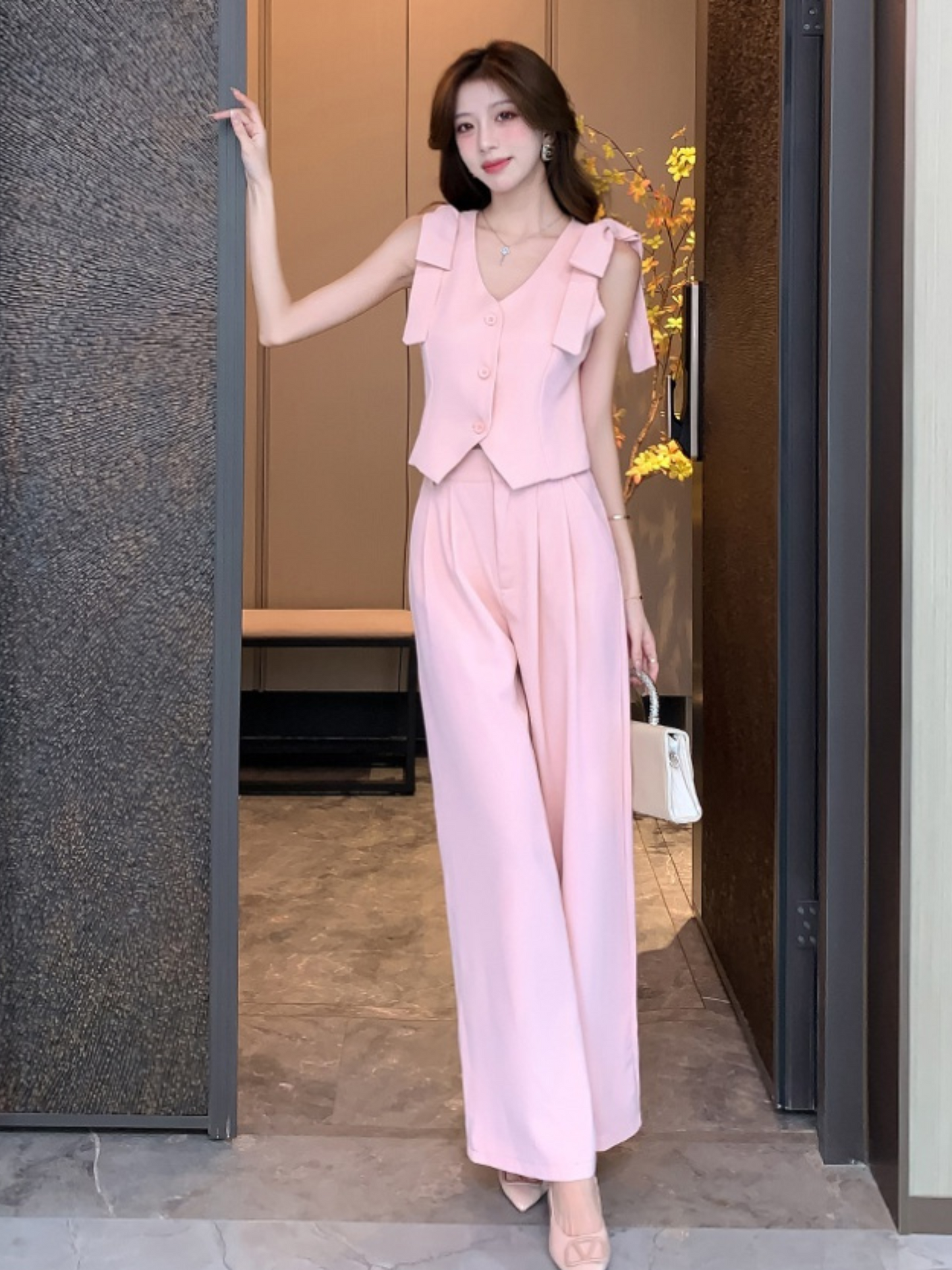 Set elegante dos piezas top y pantalón Noemi