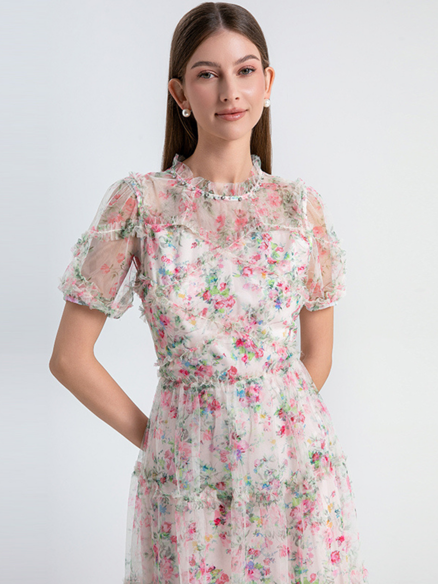 Vestido midi floral elegante classy Lyla