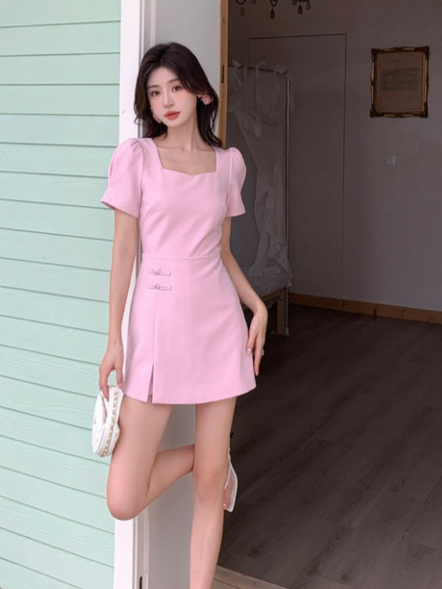 Jumpsuit short elegante rosa Valery