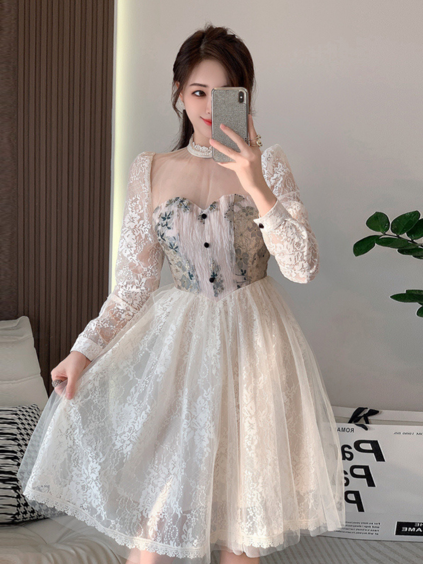 Vestido retro vintage con encaje Misty