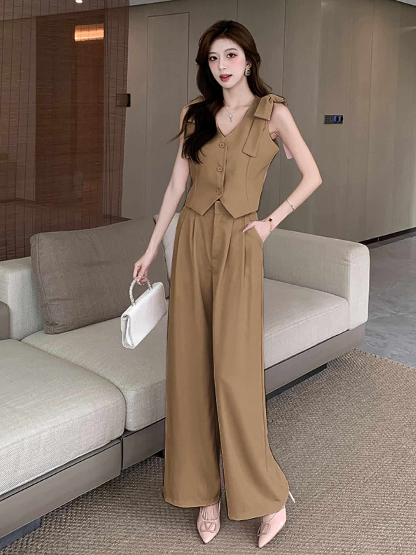 Set elegante dos piezas top y pantalón Noemi