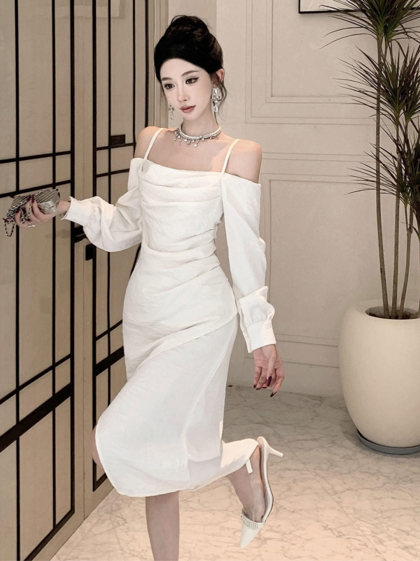 Vestido midi elegante classy Adara