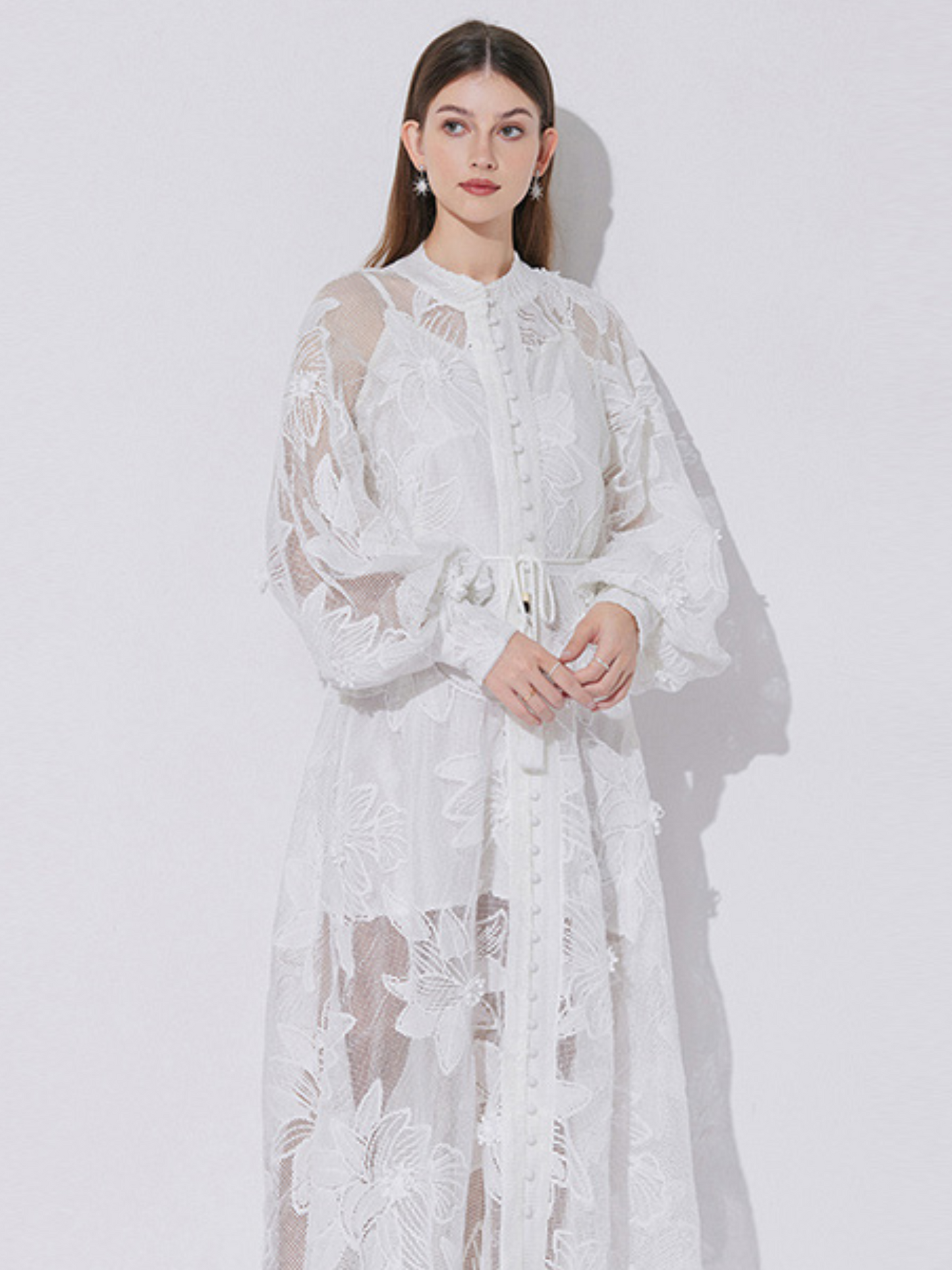 Vestido maxi elegante blanco Silvia