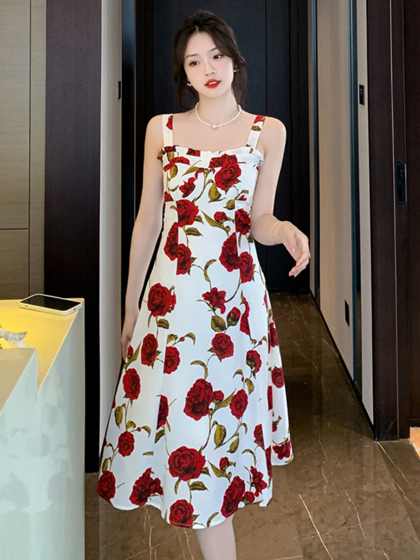Vestido Midi Elegante Floral Rosie