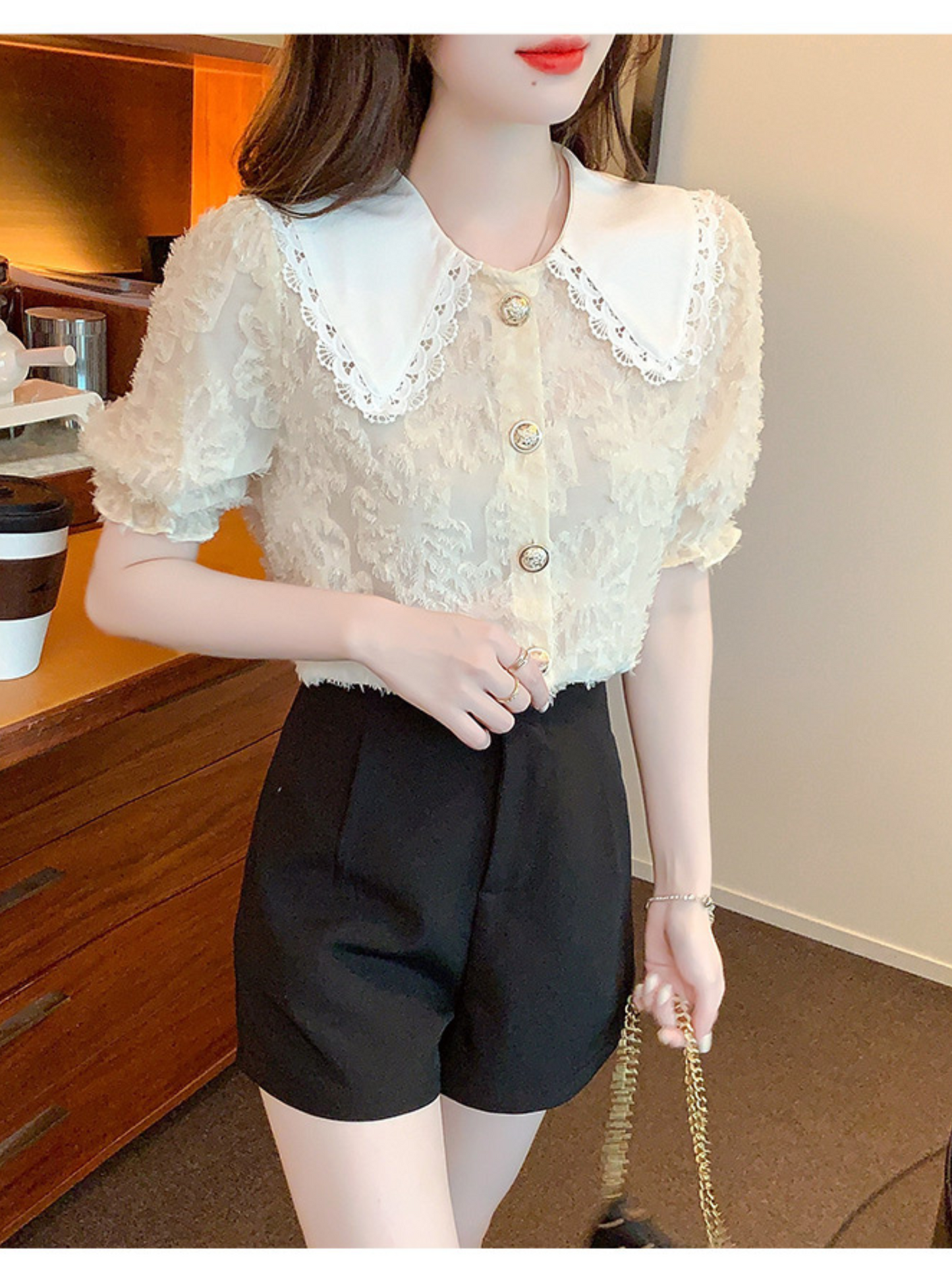 Blusa elegante tierna de encaje Jamie