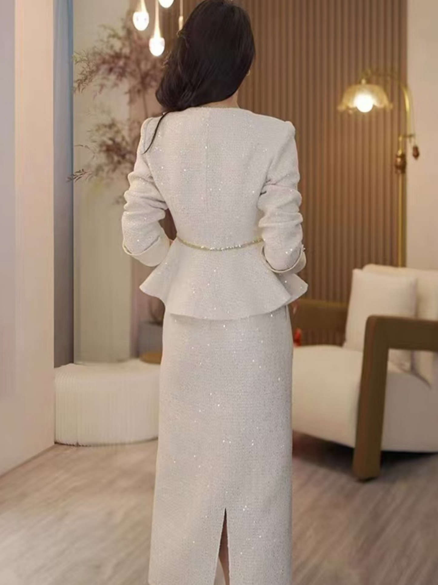 Set dos piezas blazer y falda elegante lujoso Collins