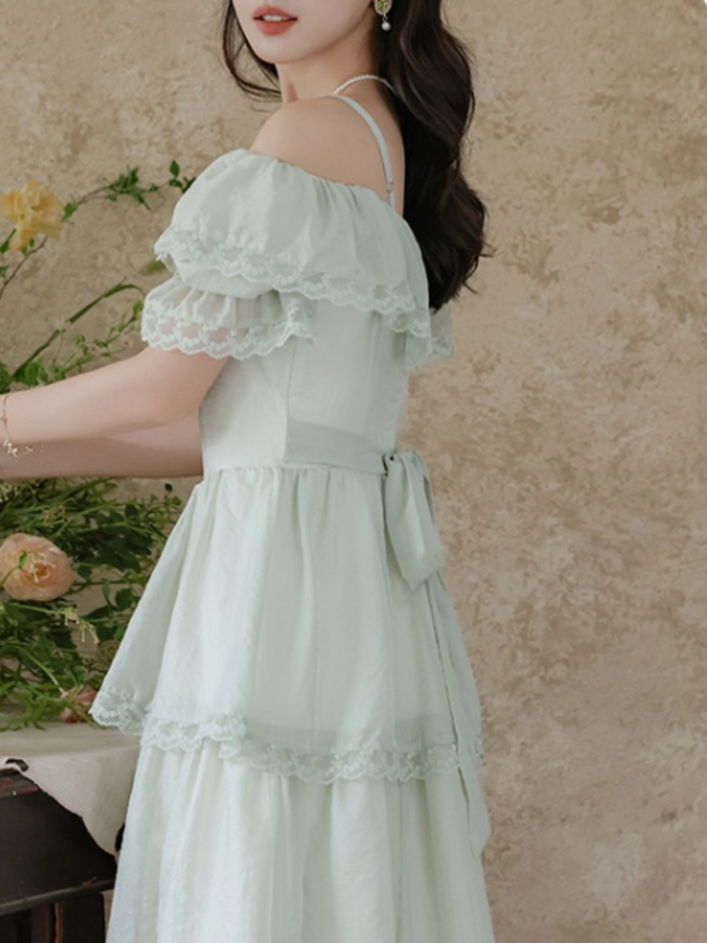 Vestido largo romántico cottage Fey