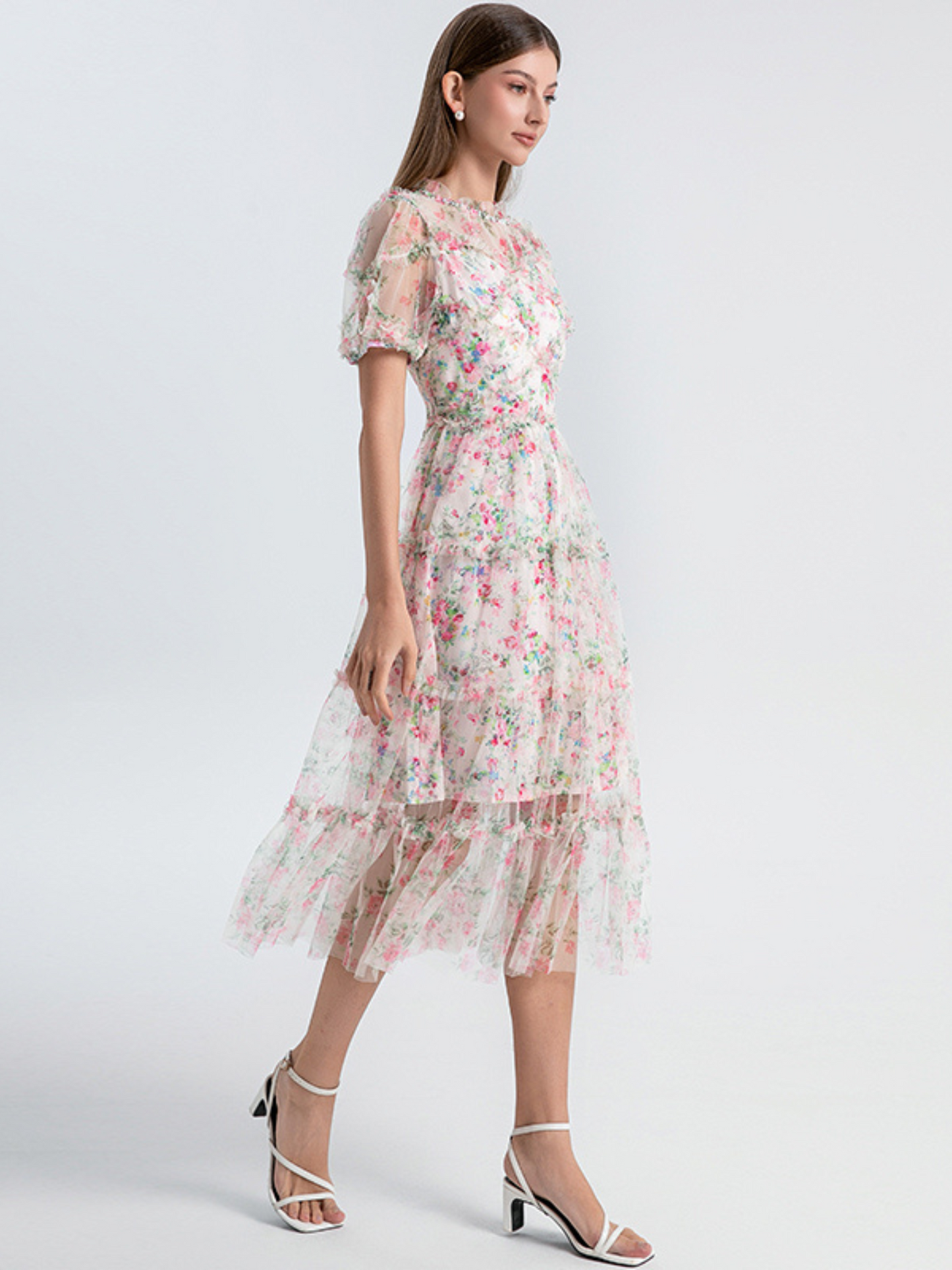 Vestido midi floral elegante classy Lyla