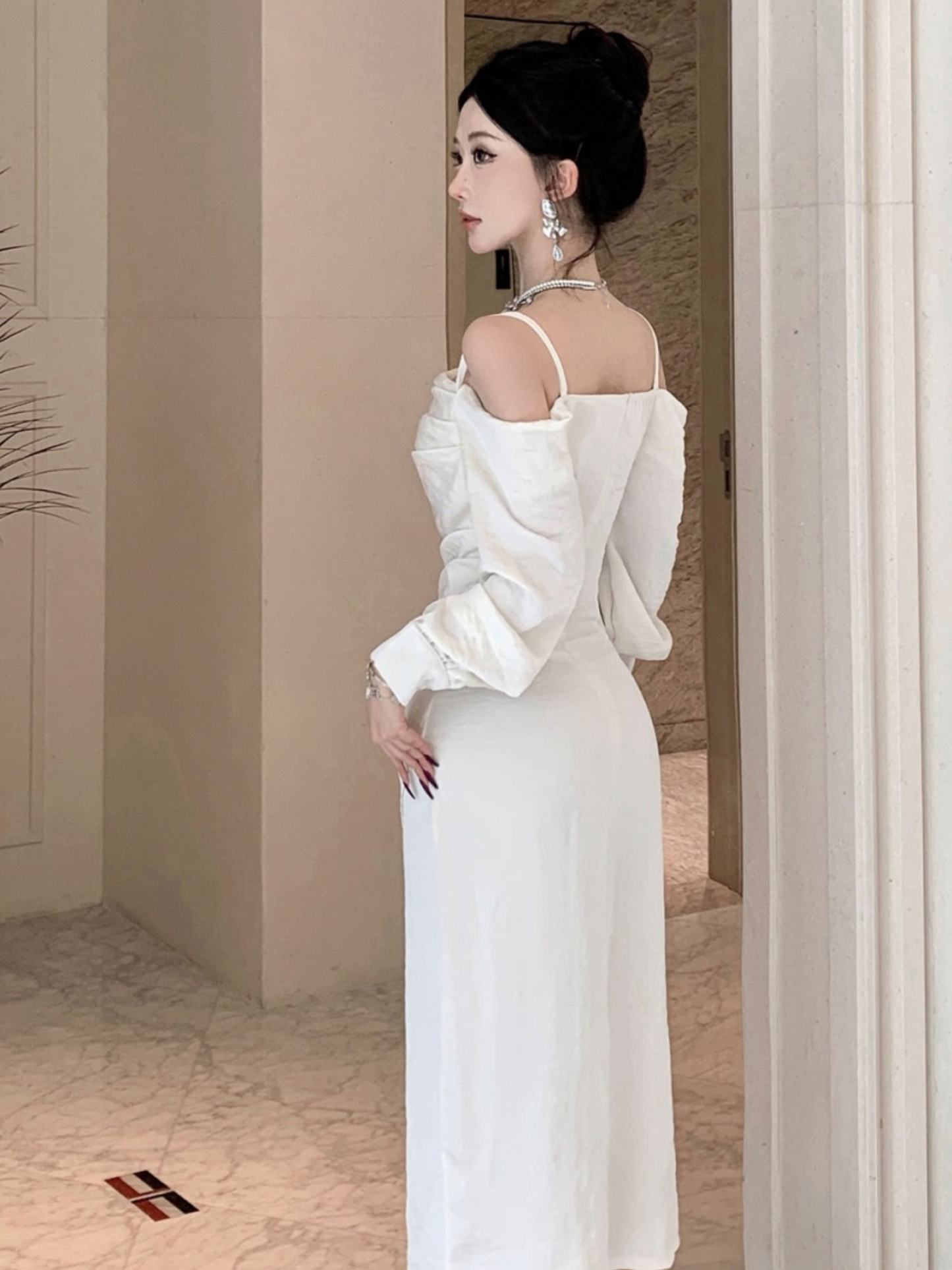 Vestido midi elegante classy Adara