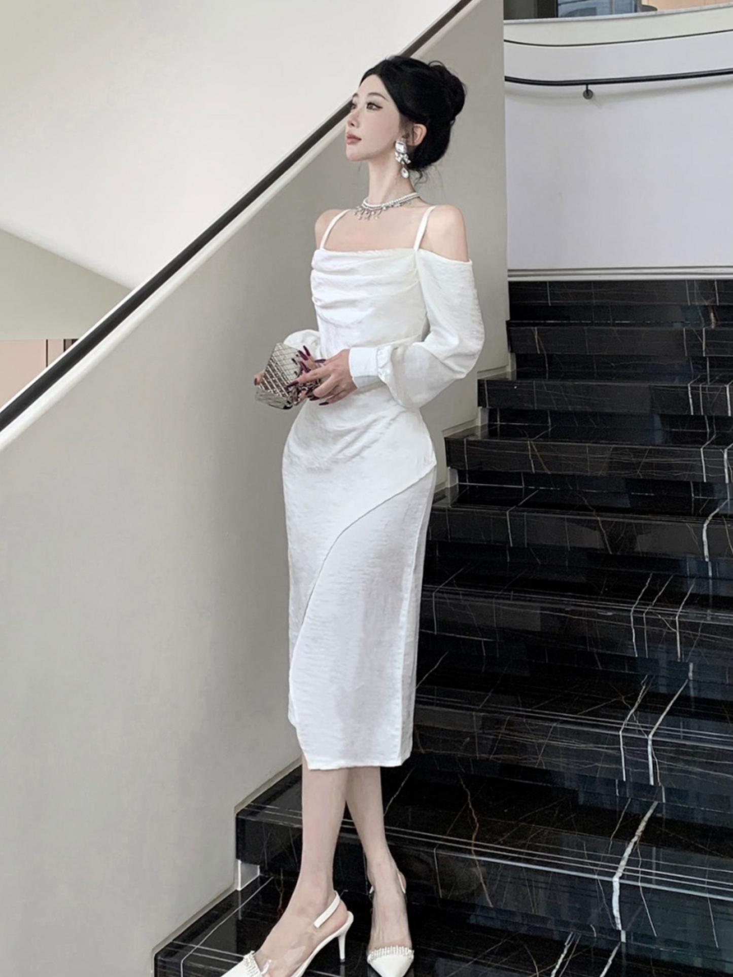Vestido midi elegante classy Adara