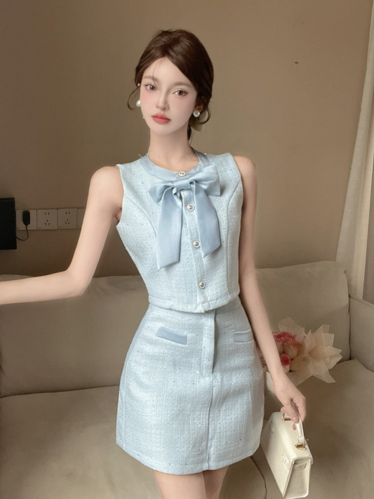 Set dos piezas top y mini falda elegante Ayla