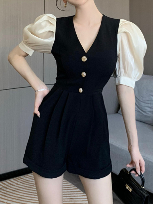 Conjunto classy negro y beige Bianca