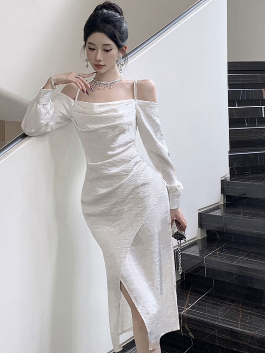 Vestido midi elegante classy Adara