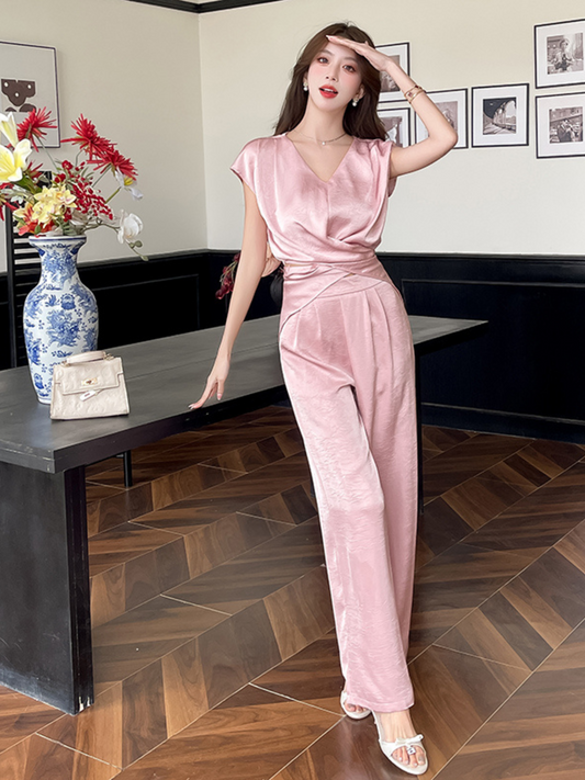 Set dos piezas top y pantalón para fiesta elegante Sandra
