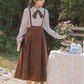 Set 2 piezas Vestido con tirantes estilo colegial y camisa  Ceci