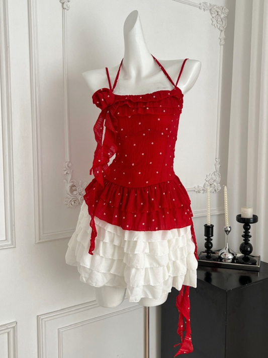 Set dos piezas top y mini falda retro Aeris