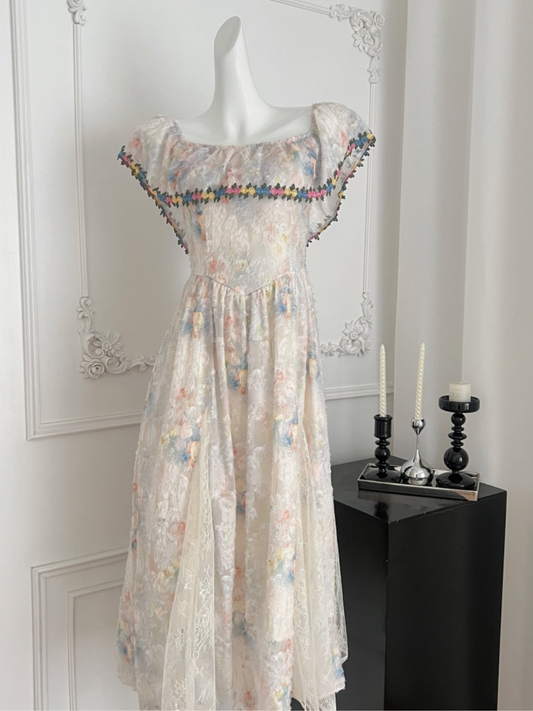 Vestido largo floral casual romántico Sara