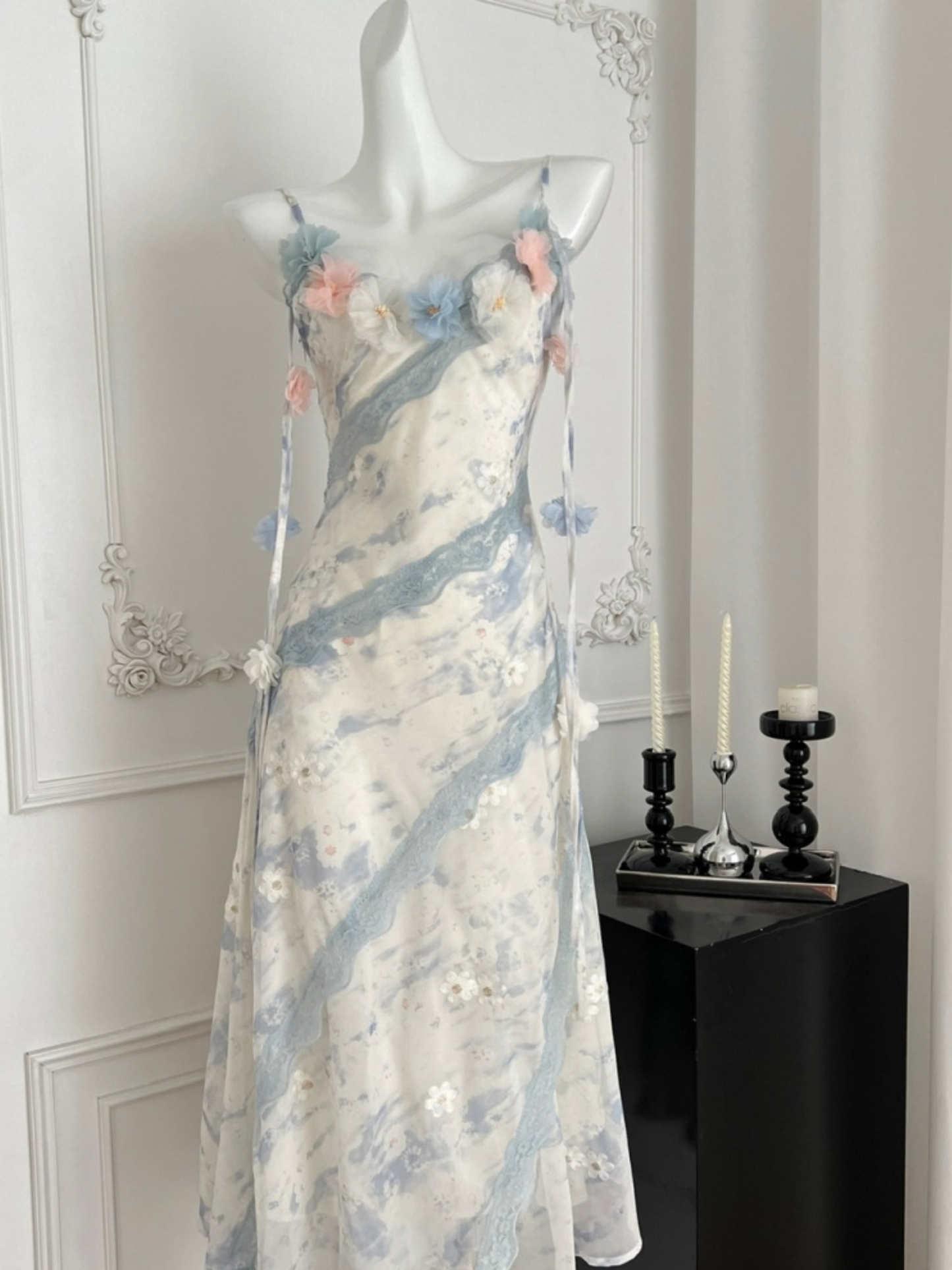 Vestido largo floral romántico Iris