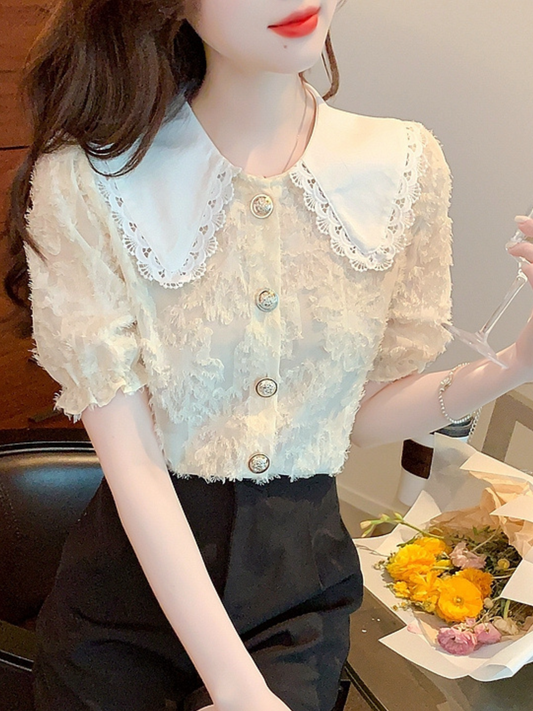 Blusa elegante tierna de encaje Jamie