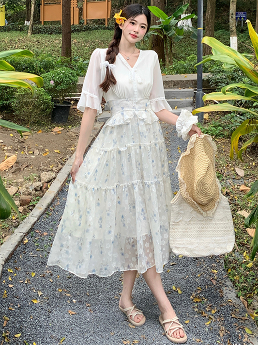 Vestido largo floral casual Ilena