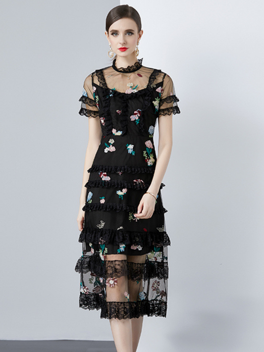 Vestido largo floral elegante Anahí