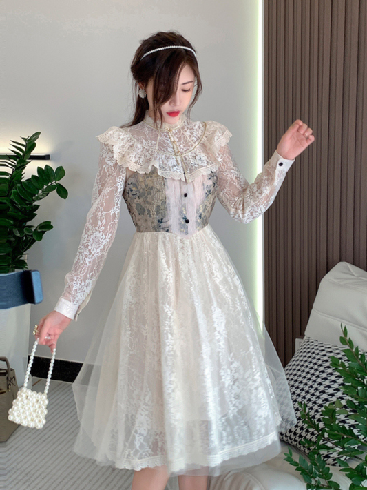 Vestido retro vintage con encaje Misty