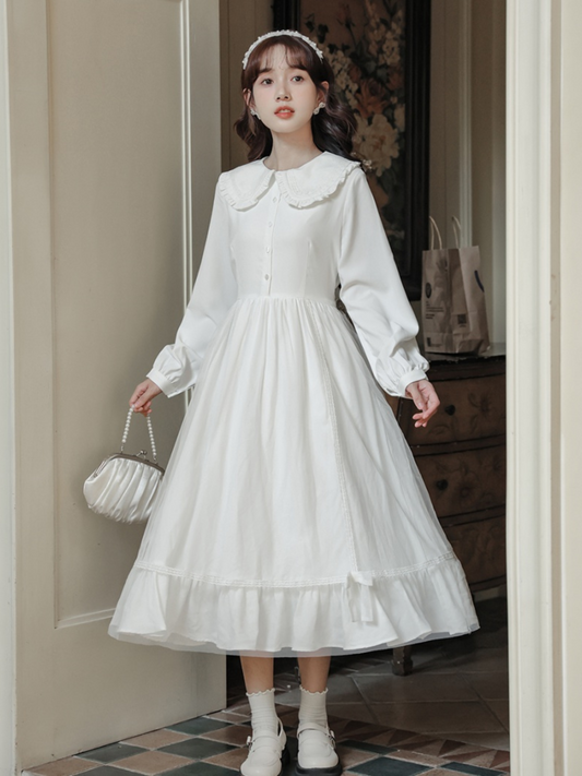 Vestido largo blanco J-style tierno Wendy