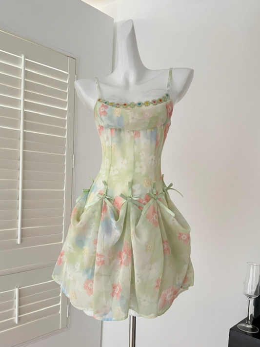 Vestido convertible maxi/mini floral Olive (Mayoreo)