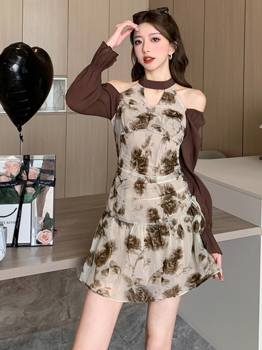 Vestido Juvenil Moderno Floreado con mangas largas Evan