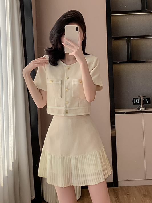 Set dos piezas top y falda elegante moderno Irene