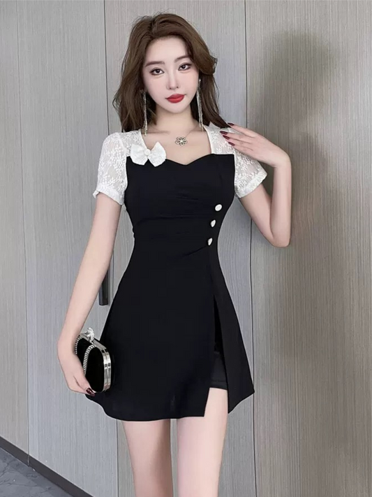 Set dos piezas top y short elegante juvenil Lauren