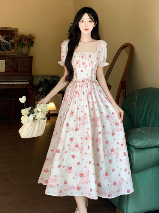 Vestido largo romántico floral Katty