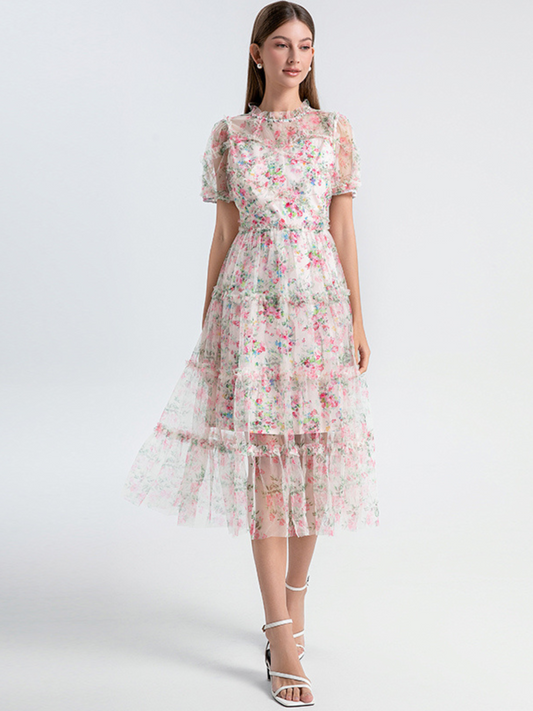 Vestido midi floral elegante classy Lyla