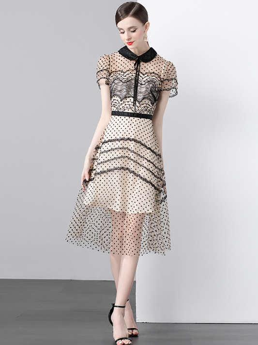 Vestido midi con lunares elegante Doris
