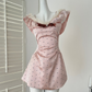Mini vestido rosa tierno coquette Mina