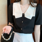 Blusa elegante preppy mangas cortas Eren