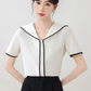 Blusa elegante formal mangas cortas Mariela