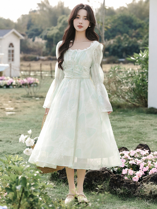 Vestido largo encantador cottagecore Rowan