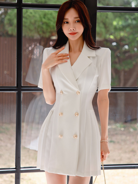 Vestido estilo traje formal blanco Ashlyn
