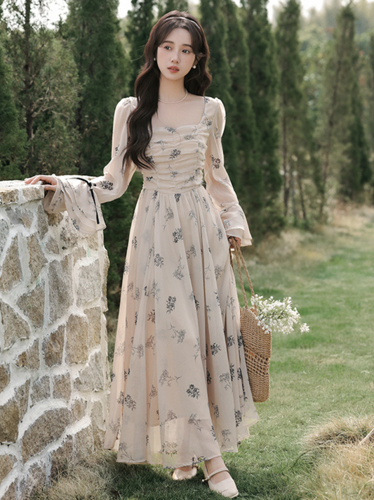 Vestido largo floral romántico Delaney