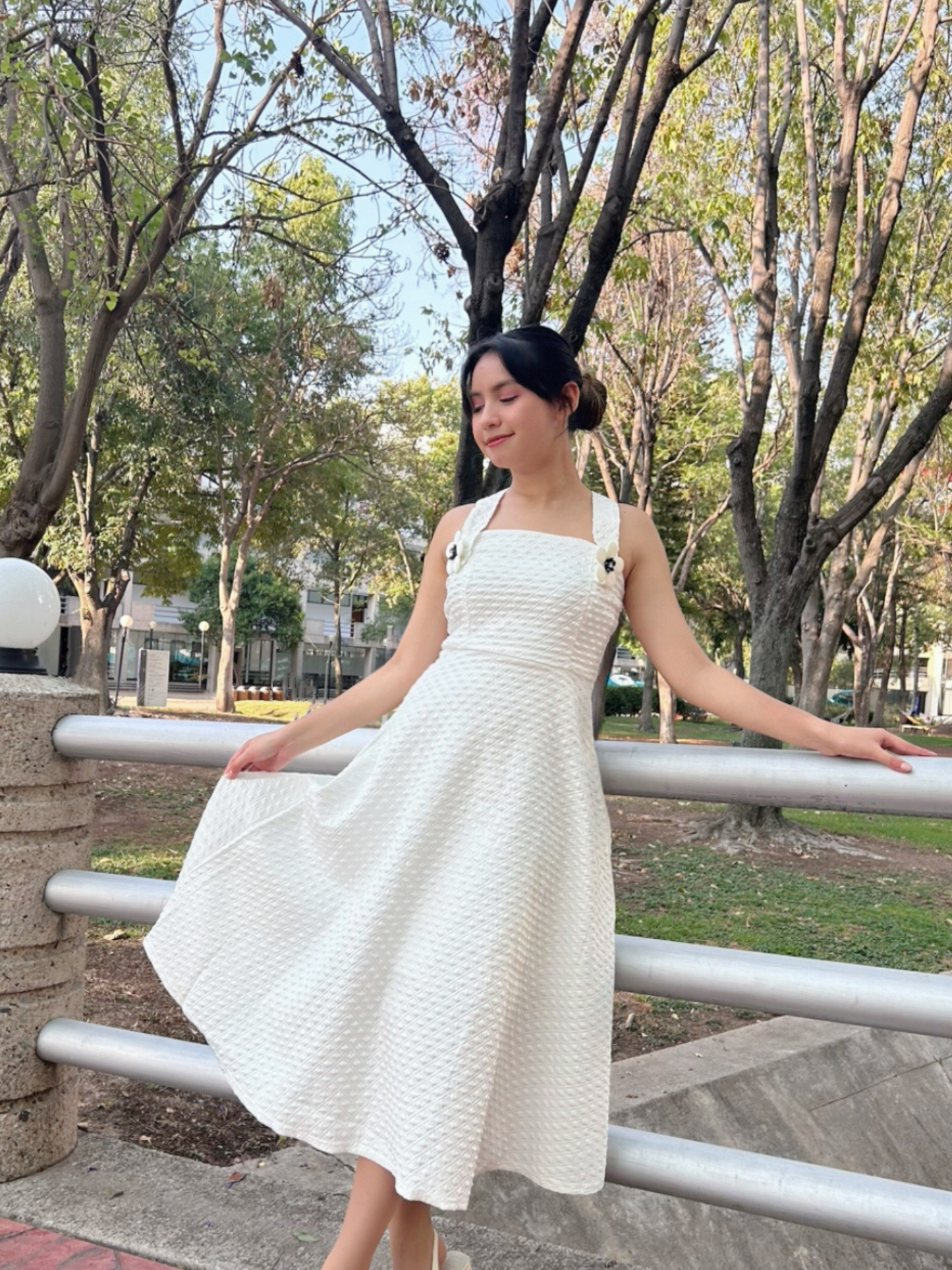 Vestido largo elegante lujoso blanco Everly