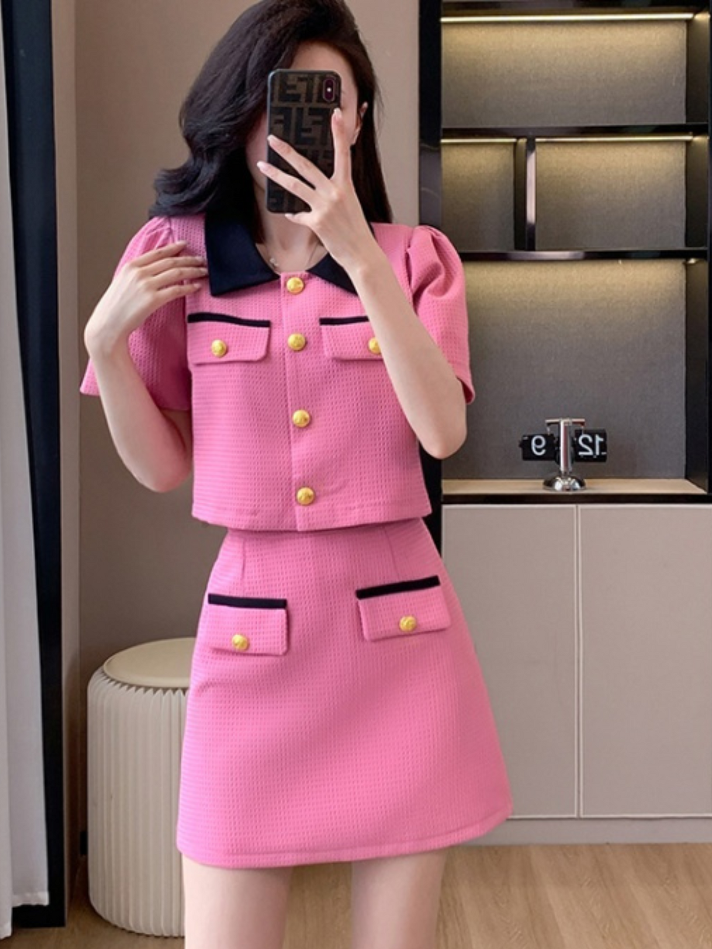 Set dos piezas top y falda elegante Lidia