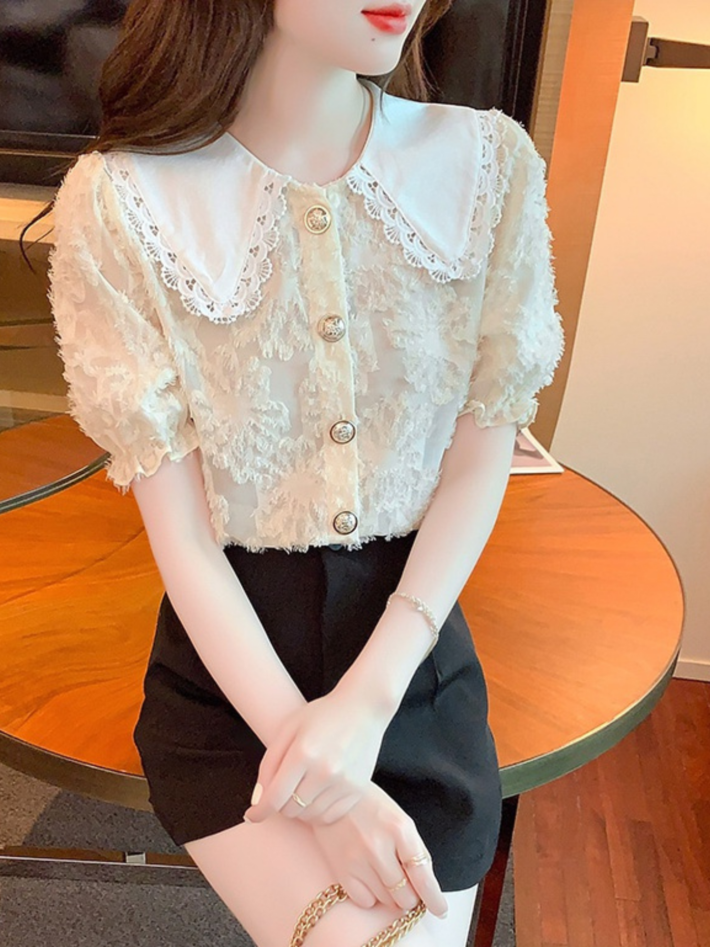 Blusa elegante tierna de encaje Jamie