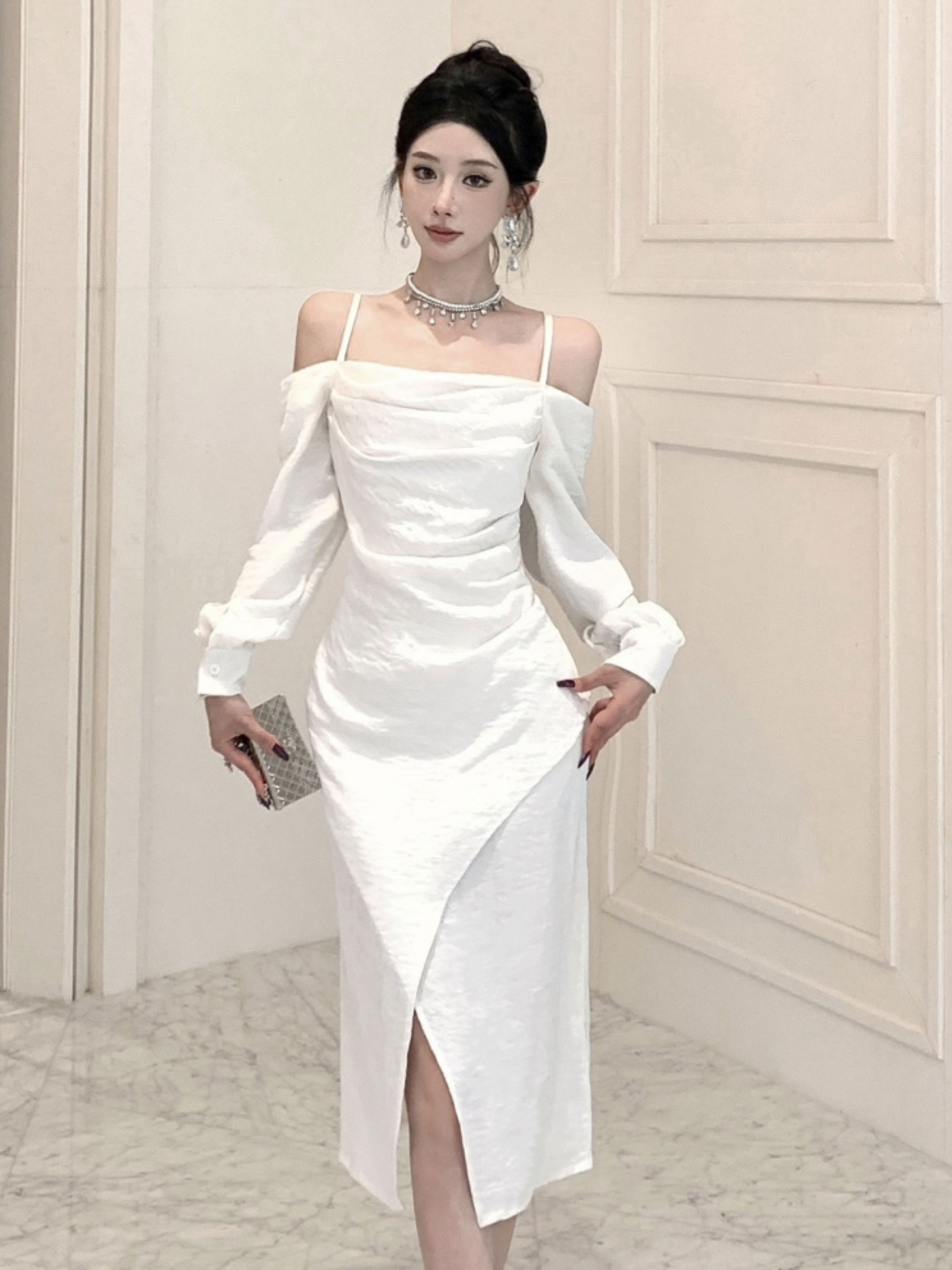 Vestido midi elegante classy Adara