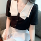 Blusa elegante preppy mangas cortas Eren