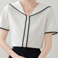 Blusa elegante formal mangas cortas Mariela
