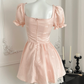 Mini vestido coquette tierno rosa con lazos Suzy