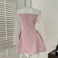 Mini vestido de fiesta elegante rosa Perla